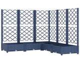 Garden Planter with Trellis Blue Grey 120x120x121.5 cm PP 318256