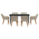 Dining Set Light grey Poly rattan 3261709