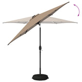 Garden Parasol with LED Lights and Base 270 x 270 cm Polyester 42036259