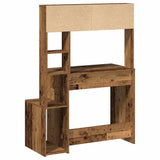 Desk with Shelves Old Wood 100x45x140 cm Engineered Wood 860443
