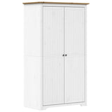 Wardrobe "BODO" White and Brown 99x53,5x173 cm Solid Wood Pine 355060