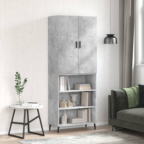 Highboard Concrete Grey 69.5x34x180 cm Engineered Wood 3196087