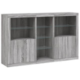 Sideboard with LED Lights Grey Sonoma 162x37x100 cm 3209175