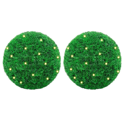 ZNTS Artificial Boxwood Balls with LED Lights 2 pcs Green 35 cm 3335907