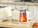 Polished Metal Kettle and Toaster Set - Cream T3398P328324