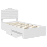 Bed Frame with Headboard White 70 x 190 cm Engineered Wood 3413666