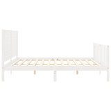 Bed Frame without Mattress White Super King Size Solid Wood Pine 3193222
