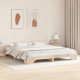 Bed Frame Natural 200 x 200 cm Solid Pine Wood 872848