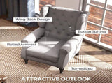 Retro Accent Chair, Wingback Armchair with Wood Frame Button Tufted Design for Living Room Bedroom, T3398P328125