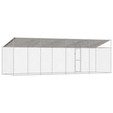 Dog Cage with Roof Silver 800 x 200 x 256 cm Steel and PE 3368303
