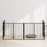 Dog Gate 4 pcs Black 100 x 80 cm Galvanised Steel 891993