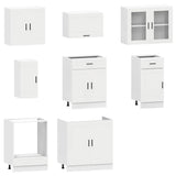 8 Piece Kitchen Cabinet Set Porto White Engineered Wood 3314841