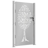 Garden Gate 100x200 cm Corten Steel Tree Design 153219