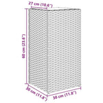 ZNTS Garden Planter Grey 30x30x60 cm Poly Rattan 366412