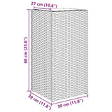 ZNTS Garden Planter Grey 30x30x60 cm Poly Rattan 366412