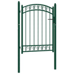 ZNTS Fence Gate with Arched Top Steel 100x125 cm Green 146364