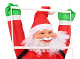 Hanging Santa Claus on Ladder Red 30 x 15 x 170 cm Polyester 42050784