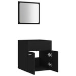 ZNTS 2 Piece Bathroom Furniture Set Black Engineered Wood 804774