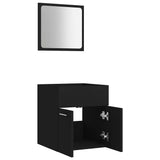 ZNTS 2 Piece Bathroom Furniture Set Black Engineered Wood 804774