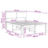 Double Bed Frame with Headboard ROSTOCK Dark Brown 120 x 190 cm 903443