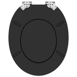 Soft-Close Toilet Seat Black 44 x 38 cm MDF board 42027173