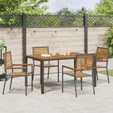 Garden Stacking Chairs 4 pcs Brown and Black 54 x 56 x 90 cm 3403058