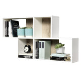 ZNTS FMD Wall-mounted Shelf with 4 Compartments White 428768