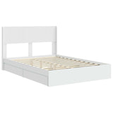 Bed Frame with Storage and Headboard White 140 x 190 cm 3414383