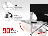 Folding Director Chair with Side Table & Storage Pockets, 41"23.6"26.4" Heavy Duty Spray-Coated 55814069