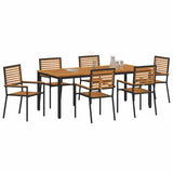 Garden Dining Set 7 pcs Black Poly Rattan 3365505