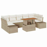 Garden Sofa Set with Storage 8 pcs Beige Poly rattan 3358668