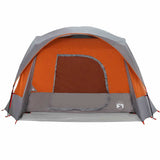 Family Tent Cabin 6-Person Grey and Orange Waterproof 4009557