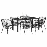 Garden Dining Set 7 pcs Black Poly Rattan 3380894