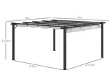 3 x 3 Aluminium Pergola Canopy Gazebo Awning Outdoor Garden Sun Shade Shelter Marquee Party BBQ, T3398P317790