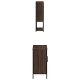 2 Piece Bathroom Furniture Set Brown Oak Engineered Wood 3214664