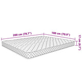 Mattress White 200 x 180 x 17 cm PU Foam 336403