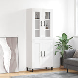 Highboard White 69.5x34x180 cm Engineered Wood 3198361