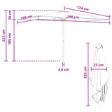 Garden Parasol 200 x 300 cm Polyester Rectangular Anthracite 42036170