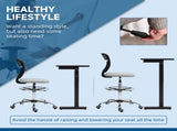 68-88cm Draughtsman Office Chair, with Wheels - Light Grey T3398P344805