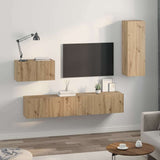 Wall TV Cabinet Wall-mounted 4 pcs Artisan Oak Engineered Wood 3393467