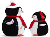 2-Piece Lighted Plush Penguins Christmas Yard Decorations, Set of 2 Pre-lit Pull Up Penguins with 67152171