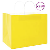 Paper Bags 250 pcs with Handles Yellow 32x22x24 cm 4101791