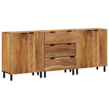 Sideboard Set 3 pcs 180 x 33 x 75 cm Solid Acacia Wood Brown 3310011