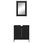ZNTS 2 Piece Bathroom Furniture Set Black Engineered Wood 3214780