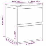 Bathroom Sink Cabinet Black Oak 41 x 39 x 62 cm Engineered Wood 3333149