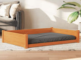 Dog Bed Wax Brown 105.5x75.5x28 cm Solid Wood Pine 844466
