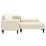 Fabric Sofa with Cushion Cream 208 cm Corduroy fabric 3335133