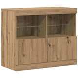 LED Sideboard Brown 81 x 37 x 66.5 cm Engineered Wood 863031