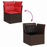 Garden Sofa with Cushion Brown 62 x 62 x 69 cm Poly rattan 366239