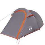 Camping Tent Tunnel 2-Person Grey and Orange Waterproof 94606